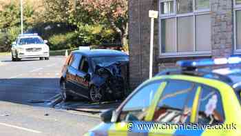 Car smashes into Northumberland club after police chase leaving two seriously injured