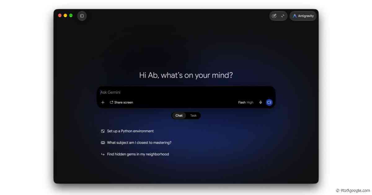 Google Antigravity is now built into Gemini app for macOS