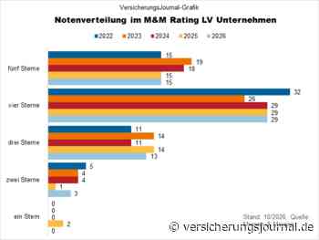 Drei Lebensversicherer schwächeln im M&M-Unternehmensrating