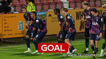 Richarlison does trademark celebration after scoring for Spurs U21s