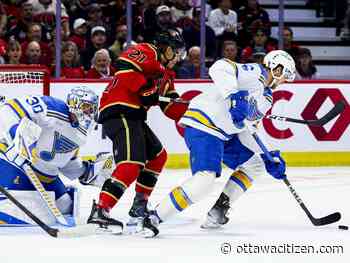Senators hammered by St. Louis Blues, lose Ridly Greig in rough night at home