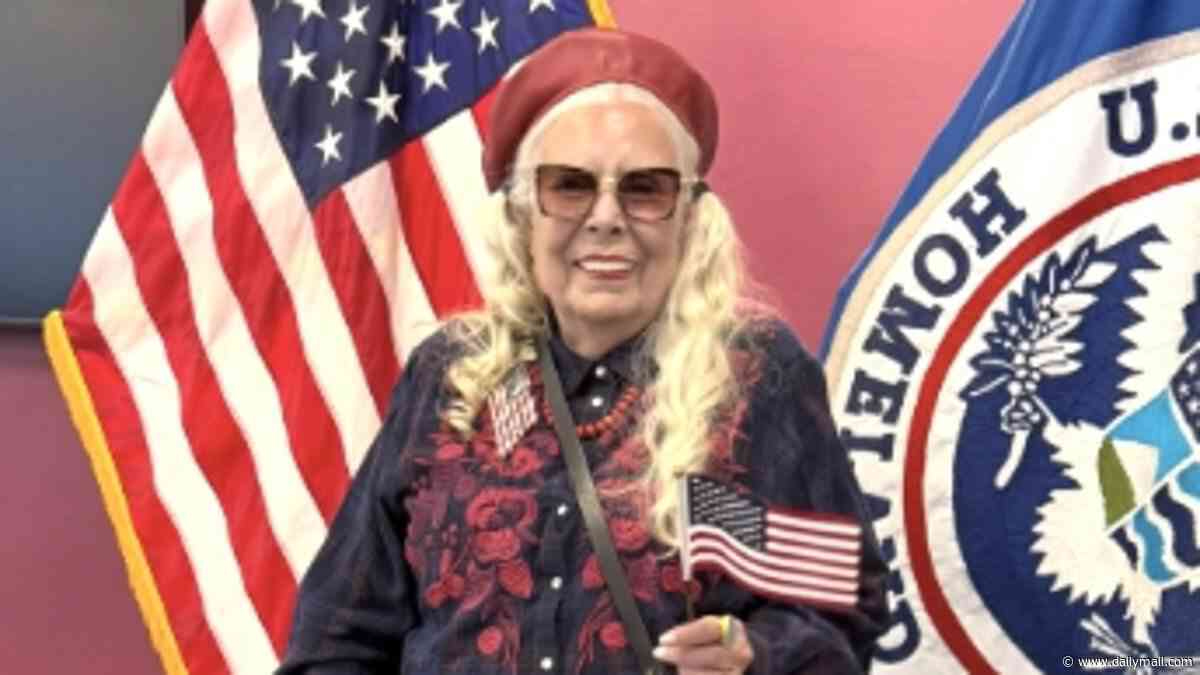 Joni Mitchell is now officially a United States citizen after 62-year 'journey'… as Canadian native proudly waves American flag