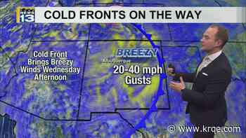 Cold fronts bring big temperature drop and gusty winds to New Mexico