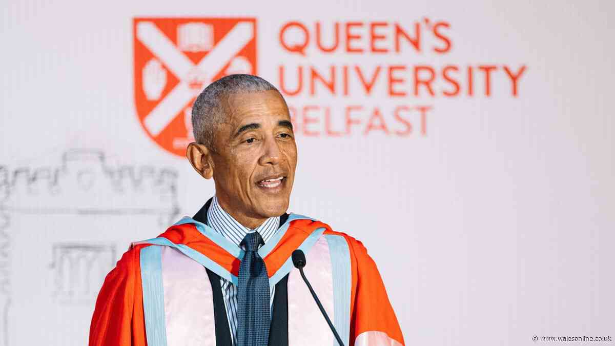 Obama 'not as hopeful' over peace in Gaza in Belfast university speech
