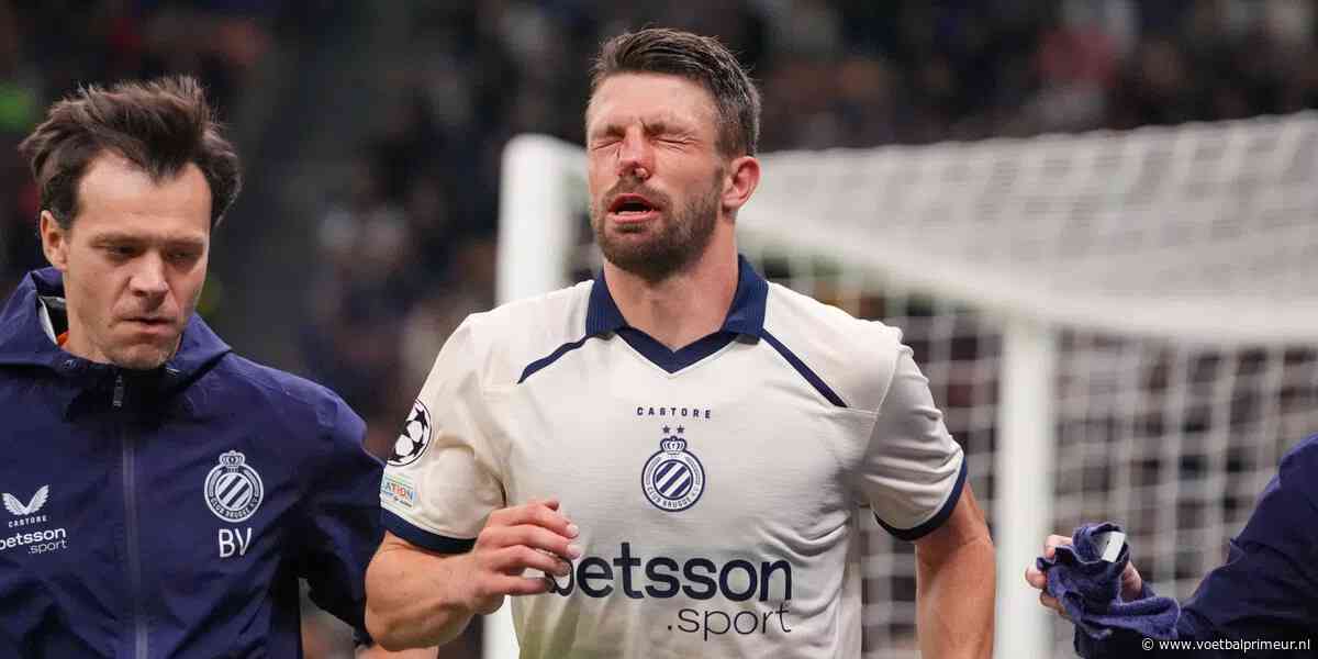 Pijnlijke beelden: Club Brugge-verdediger lijkt neus te breken, maar speelt door