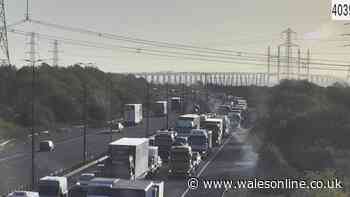 Crash causes long traffic delays on M4 near Newport