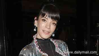 Lily Allen turns heads as she flashes her underwear in a daring lace bodysuit on a London dinner date