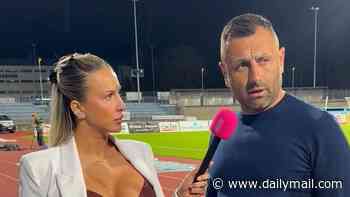 Football coach goes viral for his 'fight' not to even glance at glamorous journalist during interview