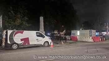 Construction firm apologises after installing 'mess room' next to Stockport war memorial