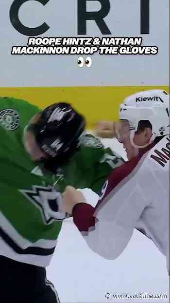 Roope Hintz & Nathan MacKinnon drop the gloves 🤯👀 #nhl #hockey #fight