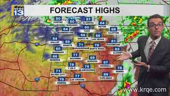 Gusty cold front with mostly dry air around New Mexico