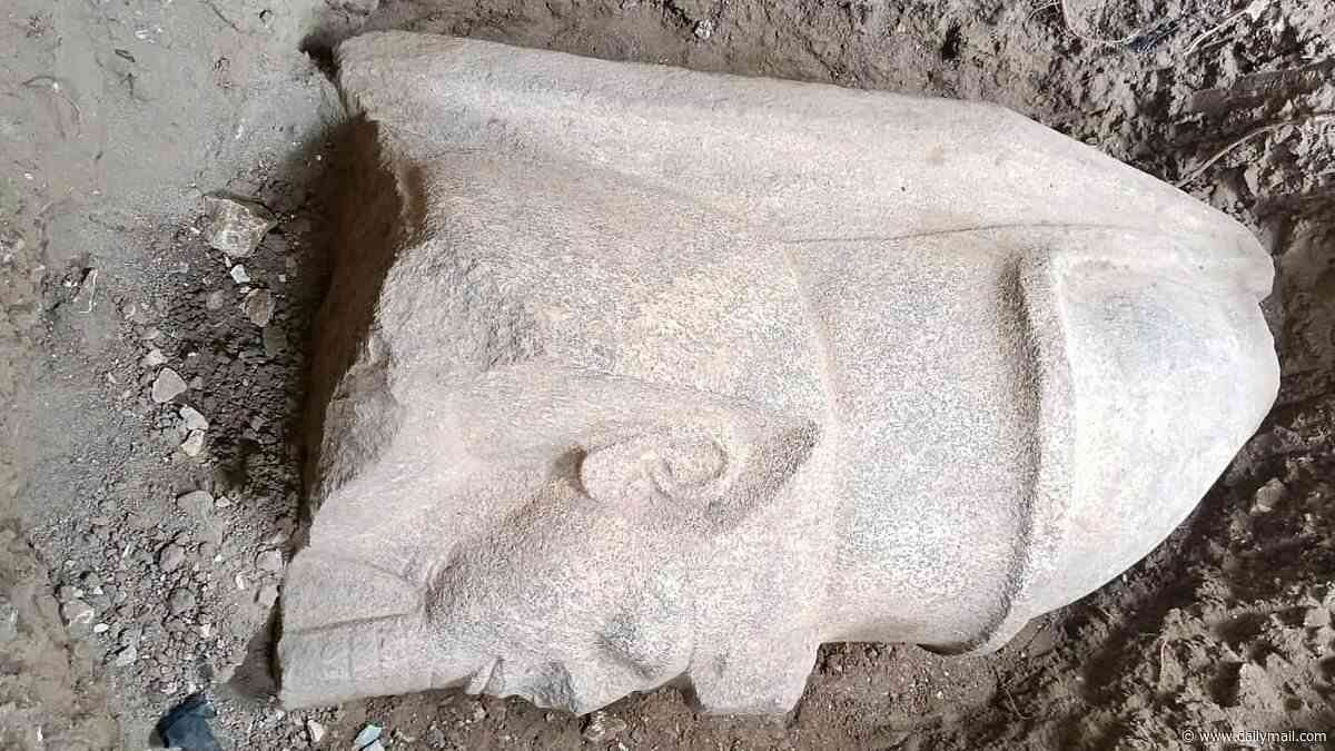 Hidden for 3,000 years: Giant statues of Ramses II emerge from Egyptian village after farmer spots mysterious stone block in his field