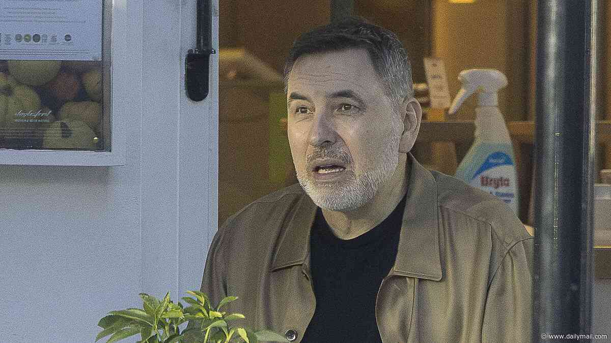 David Walliams looks ashen on a coffee date with a female friend as he is seen for the first time since being 'cancelled' over 'inappropriate behaviour towards women'