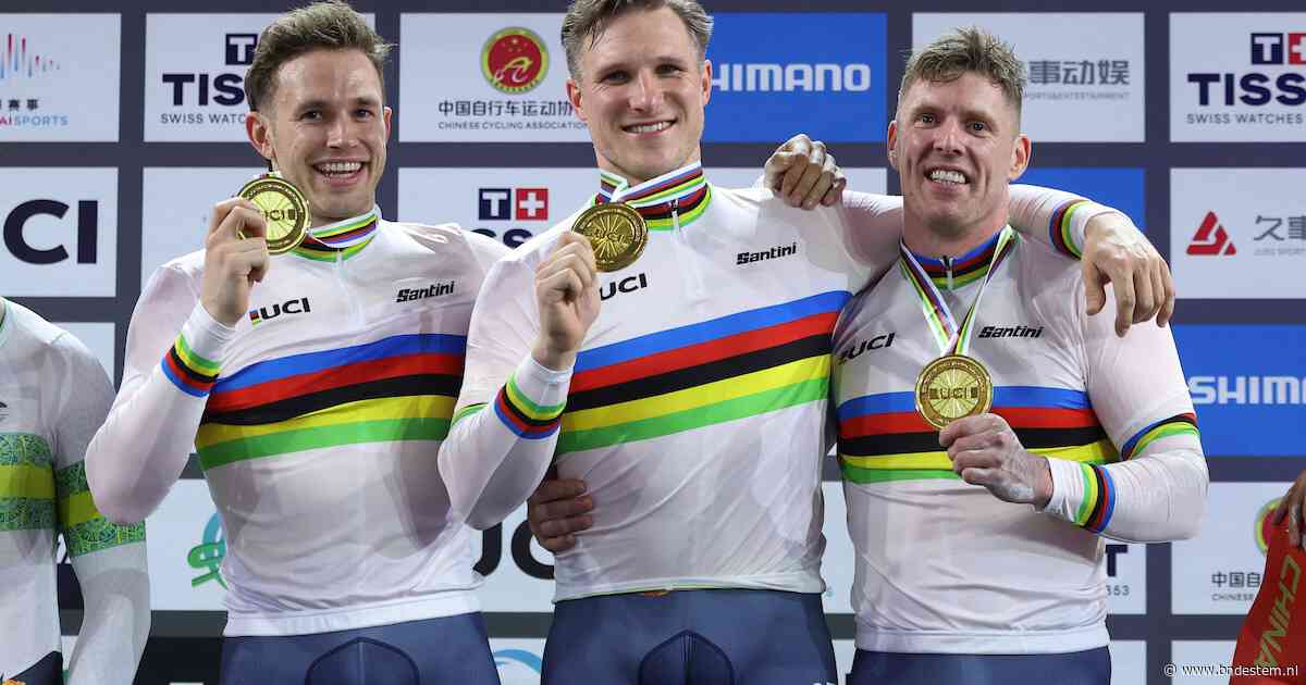 Nieuwe wereldtitel op de teamsprint voor papa Jeffrey Hoogland: ‘Mijn dochter heeft er geen boodschap aan dat ik topsporter ben’
