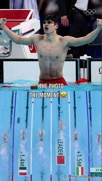 Pan Zhanle's golden performance, immortalised with an epic picture! #Swimming #Paris2024