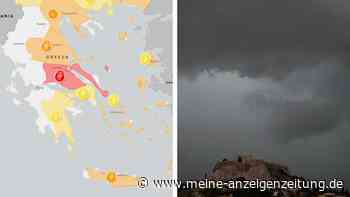 Schwere Unwetter in Griechenland: Höchste Warnstufe und Notfall-SMS – Chaos auch auf Urlaubsinseln
