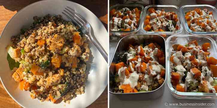 I eat the same dietitian-approved lunch almost every day. It's got fiber and protein — and is a breeze to prep in advance