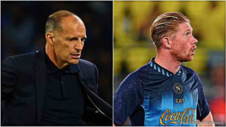 Urla, sbracciate e sbuffate: scintille tra Allegri e De Bruyne. Il tecnico lo chiama, il belga lo ignora: cosa è successo