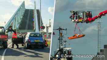 Opmerkelijk: auto rolt van opengaande brug in Terneuzen