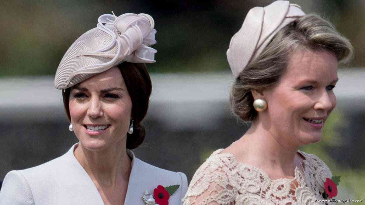 Queen Mathilde copies Kate Middleton's most dramatic black-tie trick
