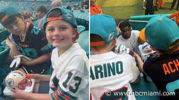 A young Dolphins fan's signed mini helmet went missing. Then the story took off