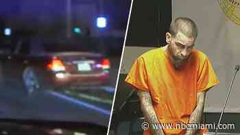 Dashcam shows battery and robbery suspect's car stopped by grappler in Hialeah