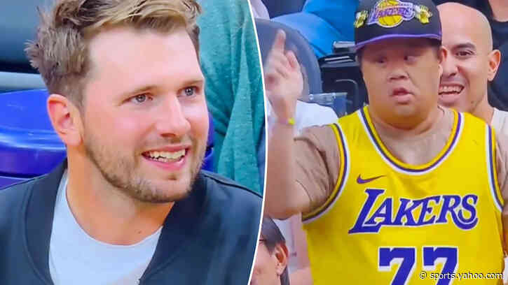 Luka Doncic’s blunt 4-word reaction to dancing Lakers fan goes viral
