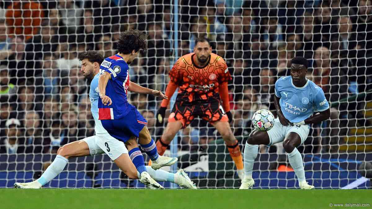 Man City vs PSG - Champions League: Vitinha adds a THIRD goal for visitors in 19-minute first-half spell as reigning champions stun Enzo Maresca's side in one-sided affair