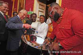 King plays steel drums at event celebrating Commonwealth diaspora