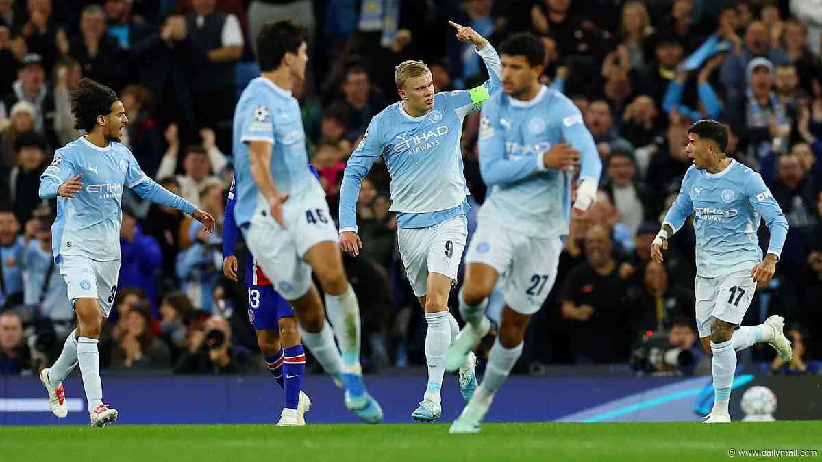 Man City vs PSG - Champions League: Erling Haaland pulls one back for hosts after half-time - as reigning champions score three in 19 first-half minutes during dominant display