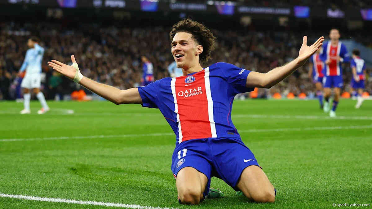 Champions League: Akliouche puts PSG 4-1 at Man City after hosts threaten fightback