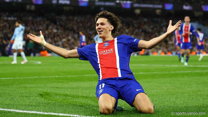 Champions League: Akliouche puts PSG 4-1 at Man City after hosts threaten fightback
