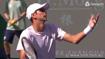 Rising star whacked for ballboy outburst
