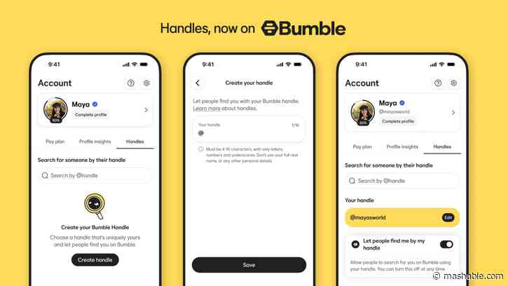 Bumble adds social media-esque handles