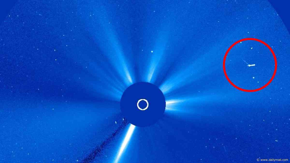 Giant 'UFO mothership' spotted shooting across Earth's sun at 'near light speed', claims UFOlogist