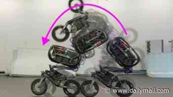 Real-life Batpod! Incredible robot bicycle performs wheelies, jumps and front flips like a Hollywood stunt bike
