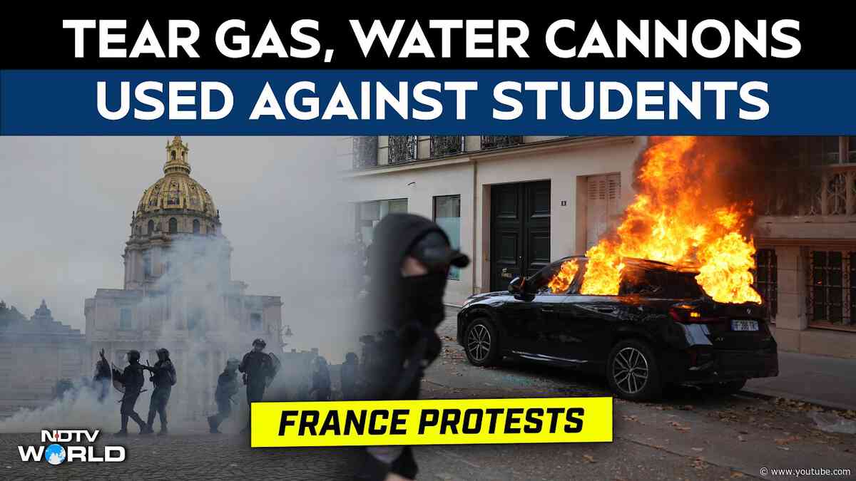 FULL: Tear Gas, Water Cannon Against Student Protesters In Paris