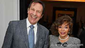 Joan Collins, 93, enjoys a date night with husband Percy Gibson, 61, as they hold hands while attending Claridge's book launch