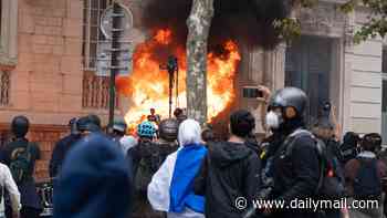 French police officer is charged after student, 16, is blinded by a rubber bullet while protesting