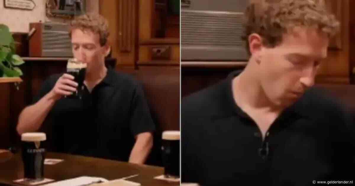 Mark Zuckerberg moet Guinness drinken tijdens podcast, maar heeft daar duidelijk moeite mee