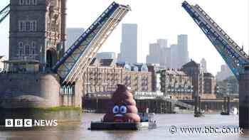 Danny Dyer in floating poo water protest on Thames