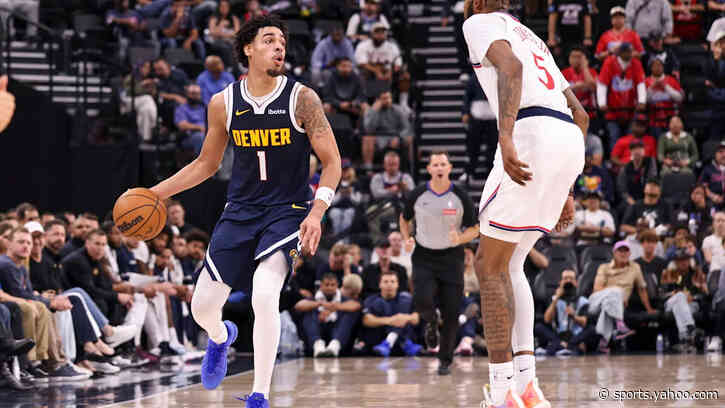 Nuggets' Julian Stawther leaves game following nasty-looking knee injury