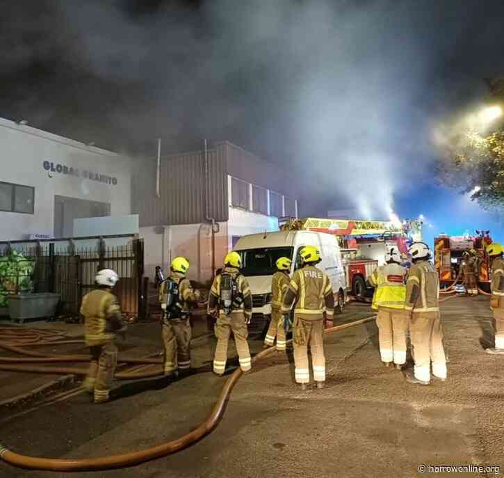 Around 80 firefighters tackle warehouse fire in Wembley