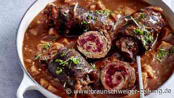 Rote-Bete-Rinderrouladen in Rotweinsugo