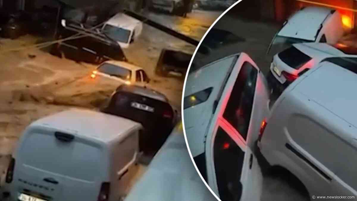 Auto’s weggesleurd door grote overstroming in Turkije