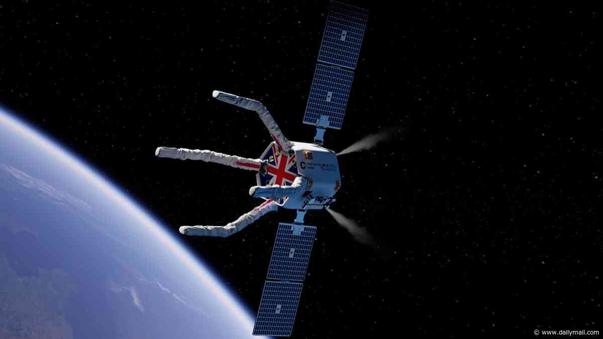 Meet Britain's 'Space Binman'! Giant robotic claw will hunt down defunct spacecraft and drag them to a fiery death in Earth's atmosphere