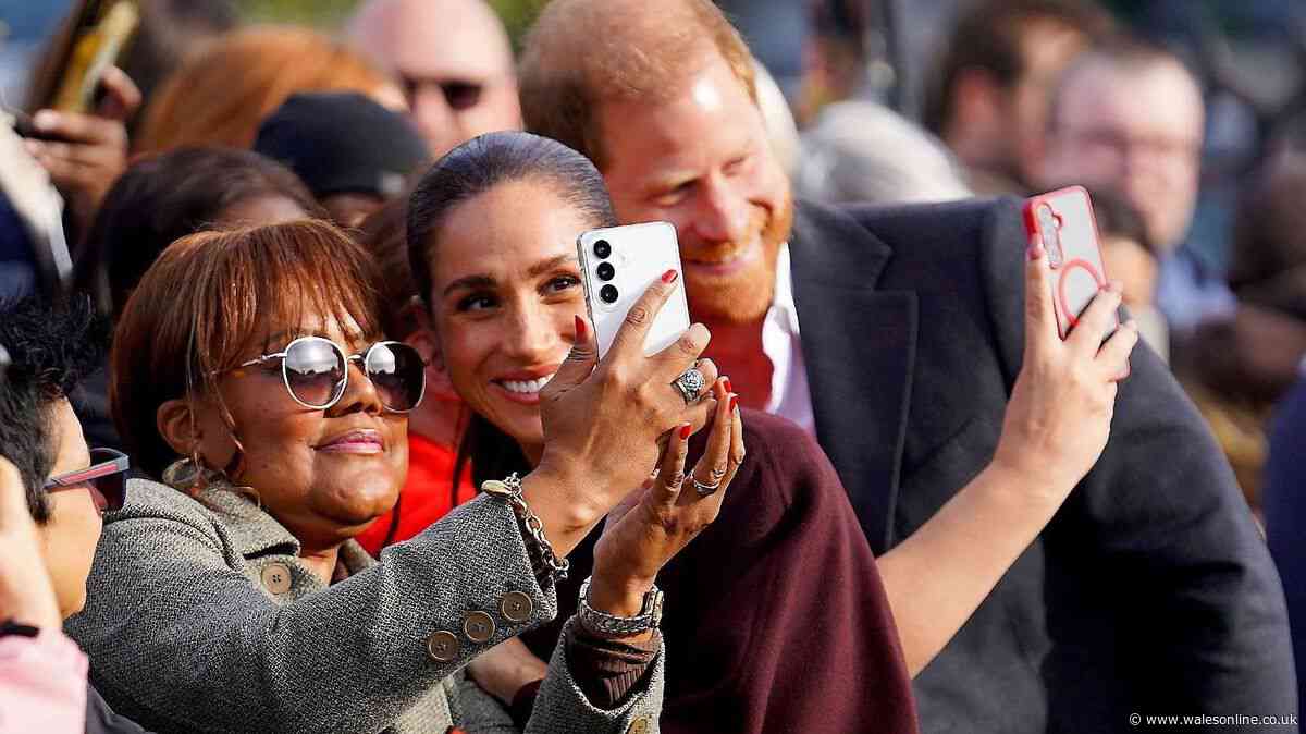 Meghan Markle and Prince Harry greeted with cheers as they meet crowds in Nottingham