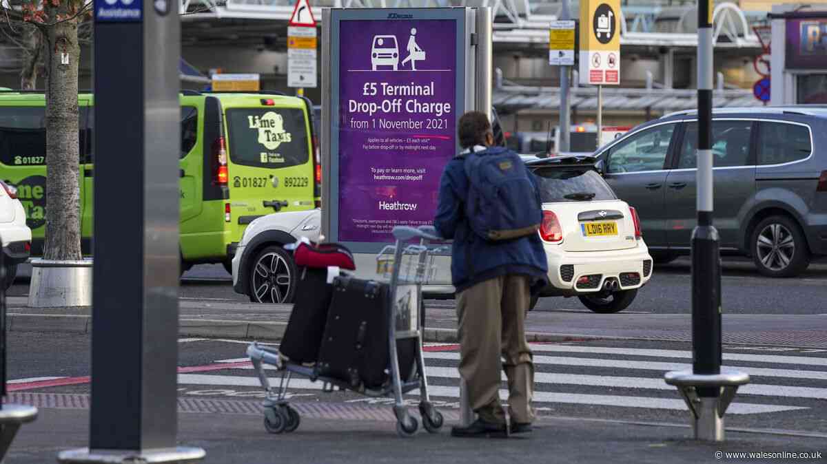 New airport drop-off fees update as UK government issues warning