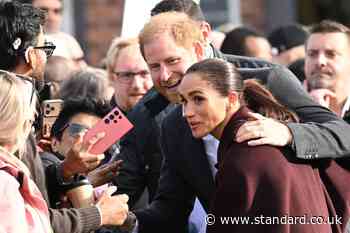 ‘It’s great to be back’: Harry and Meghan all-smiles at first joint engagement since return to UK