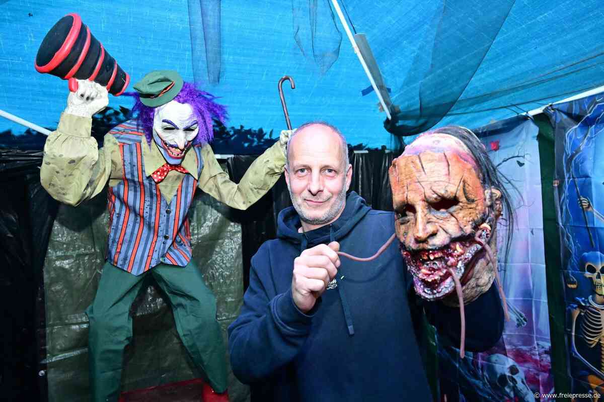 Zwickauer verwandelt Hof und Garten in kostenlose Halloween-Horrorshow
